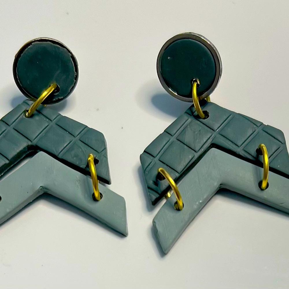 Hand made clay drop earrings